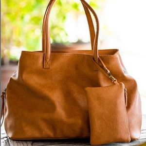 Vegan Leather Carryall Tote